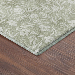 Dalyn Soft Essentials SE4 Celery Machine Washable Area Rug Corner Image