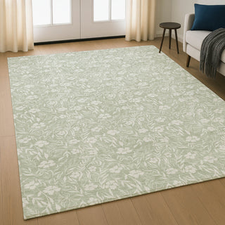 Dalyn Soft Essentials SE4 Celery Machine Washable Area Rug Lifestyle Image Feature