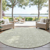 Dalyn Soft Essentials SE4 Celery Machine Washable Area Rug Round Outdoor Lifestyle Image Feature