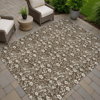 Dalyn Soft Essentials SE4 Chocolate Machine Washable Area Rug Outdoor Lifestyle Image Feature