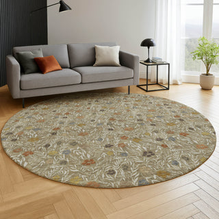 Dalyn Soft Essentials SE4 Coffee Machine Washable Area Rug Round Lifestyle Image Feature