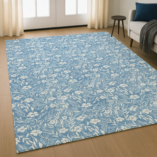Dalyn Soft Essentials SE4 Denim Machine Washable Area Rug Lifestyle Image Feature