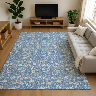 Dalyn Soft Essentials SE4 Denim Machine Washable Area Rug Lifestyle Image Feature