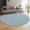 Dalyn Soft Essentials SE4 Denim Machine Washable Area Rug Round Lifestyle Image Feature