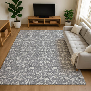 Dalyn Soft Essentials SE4 Gray Machine Washable Area Rug Lifestyle Image Feature