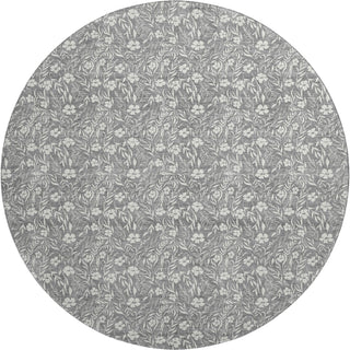 Dalyn Soft Essentials SE4 Gray Machine Washable Area Rug Round Main Image