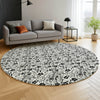 Dalyn Soft Essentials SE4 Ivory Machine Washable Area Rug Round Lifestyle Image Feature