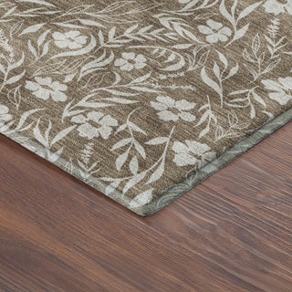 Dalyn Soft Essentials SE4 Mocha Machine Washable Area Rug Corner Image