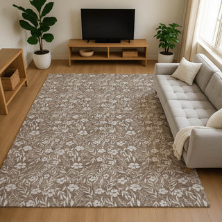 Dalyn Soft Essentials SE4 Mocha Machine Washable Area Rug Lifestyle Image Feature