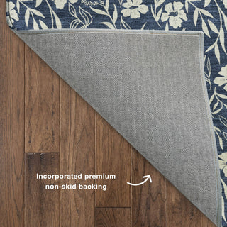 Dalyn Soft Essentials SE4 Navy Machine Washable Area Rug Backing Image