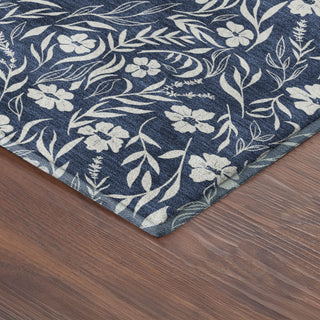 Dalyn Soft Essentials SE4 Navy Machine Washable Area Rug Corner Image