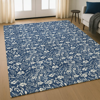 Dalyn Soft Essentials SE4 Navy Machine Washable Area Rug Lifestyle Image Feature