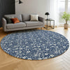 Dalyn Soft Essentials SE4 Navy Machine Washable Area Rug Round Lifestyle Image Feature