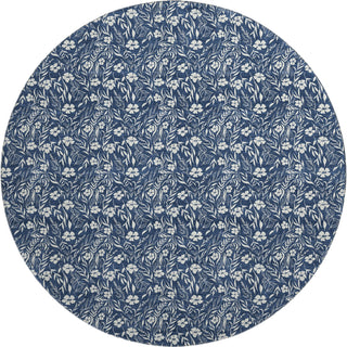 Dalyn Soft Essentials SE4 Navy Machine Washable Area Rug Round Main Image