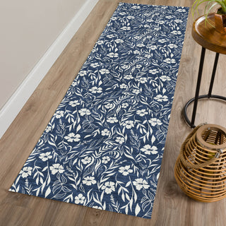 Dalyn Soft Essentials SE4 Navy Machine Washable Area Rug Runner Lifestyle Image Feature