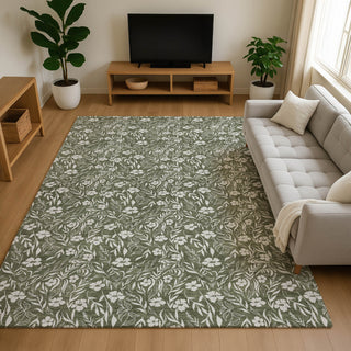 Dalyn Soft Essentials SE4 Olive Machine Washable Area Rug Lifestyle Image Feature