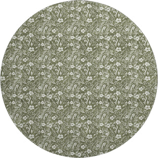 Dalyn Soft Essentials SE4 Olive Machine Washable Area Rug Round Main Image
