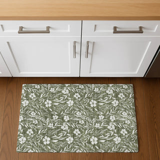 Dalyn Soft Essentials SE4 Olive Machine Washable Area Rug Scatter Lifestyle Image Feature