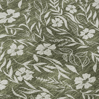 Dalyn Soft Essentials SE4 Olive Machine Washable Area Rug Swatch Image