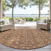 Dalyn Soft Essentials SE4 Paprika Machine Washable Area Rug Round Outdoor Lifestyle Image Feature