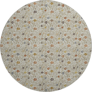 Dalyn Soft Essentials SE4 Pearl Machine Washable Area Rug Round Main Image