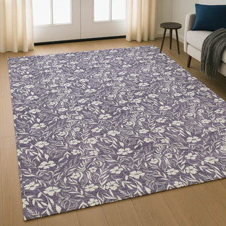 Dalyn Soft Essentials SE4 Purple Machine Washable Area Rug Lifestyle Image Feature