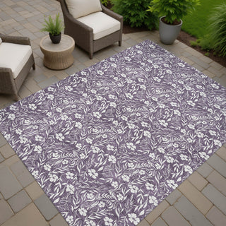 Dalyn Soft Essentials SE4 Purple Machine Washable Area Rug Outdoor Lifestyle Image Feature