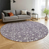 Dalyn Soft Essentials SE4 Purple Machine Washable Area Rug Round Lifestyle Image Feature