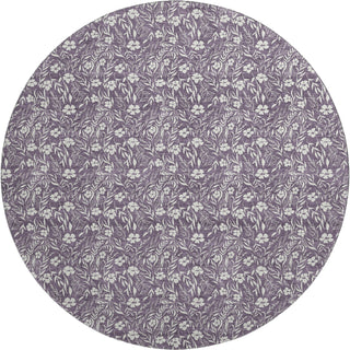 Dalyn Soft Essentials SE4 Purple Machine Washable Area Rug Round Main Image