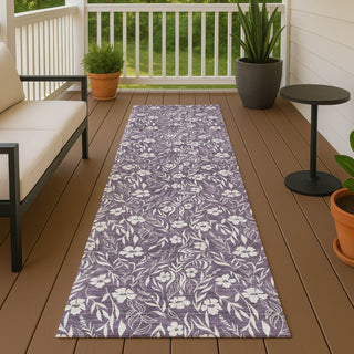 Dalyn Soft Essentials SE4 Purple Machine Washable Area Rug Runner Outdoor Lifestyle Image Feature