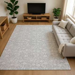 Dalyn Soft Essentials SE4 Silver Machine Washable Area Rug Lifestyle Image Feature