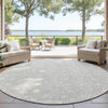 Dalyn Soft Essentials SE4 Silver Machine Washable Area Rug Round Outdoor Lifestyle Image Feature