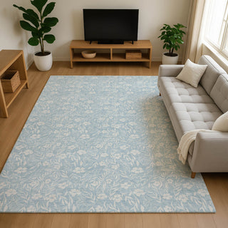 Dalyn Soft Essentials SE4 Sky Machine Washable Area Rug Lifestyle Image Feature