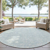 Dalyn Soft Essentials SE4 Sky Machine Washable Area Rug Round Outdoor Lifestyle Image Feature