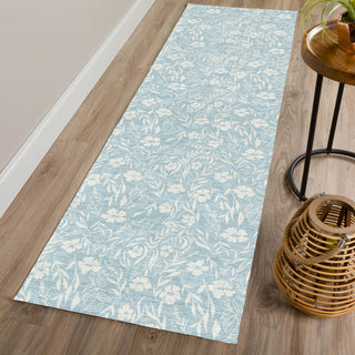 Dalyn Soft Essentials SE4 Sky Machine Washable Area Rug Runner Lifestyle Image Feature