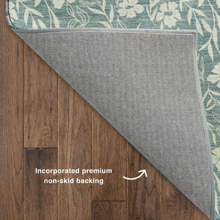 Dalyn Soft Essentials SE4 Teal Machine Washable Area Rug Backing Image