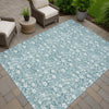 Dalyn Soft Essentials SE4 Teal Machine Washable Area Rug Outdoor Lifestyle Image Feature