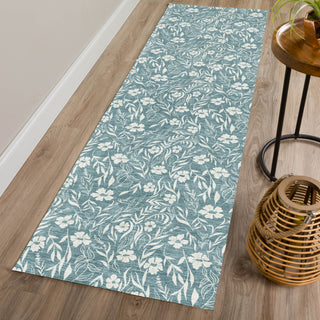 Dalyn Soft Essentials SE4 Teal Machine Washable Area Rug Runner Lifestyle Image Feature