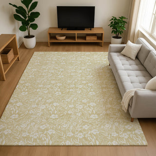Dalyn Soft Essentials SE4 Wheat Machine Washable Area Rug Lifestyle Image Feature