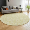 Dalyn Soft Essentials SE4 Wheat Machine Washable Area Rug Round Lifestyle Image Feature