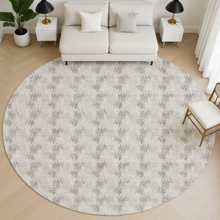 Dalyn Soft Essentials SE5 Beige Area Rug Round Lifestyle Image Feature