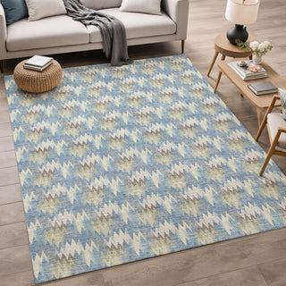 Dalyn Soft Essentials SE5 Blue Area Rug Lifestyle Image Feature
