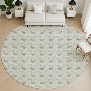 Dalyn Soft Essentials SE5 Celery Area Rug Round Lifestyle Image Feature