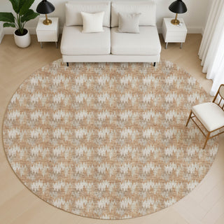 Dalyn Soft Essentials SE5 Copper Area Rug Round Lifestyle Image Feature