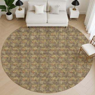 Dalyn Soft Essentials SE5 Earth Area Rug Round Lifestyle Image Feature