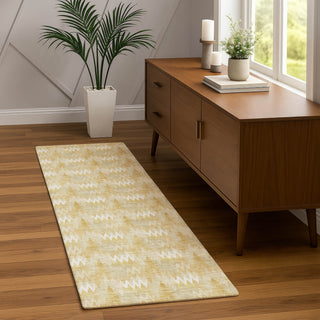 Dalyn Soft Essentials SE5 Gold Area Rug Runner Lifestyle Image Feature