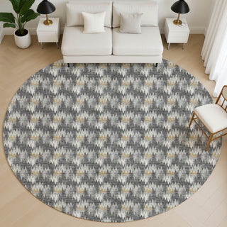 Dalyn Soft Essentials SE5 Graphite Area Rug Round Lifestyle Image Feature