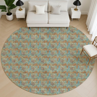 Dalyn Soft Essentials SE5 Jewel Area Rug Round Lifestyle Image Feature