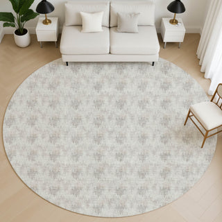 Dalyn Soft Essentials SE5 Linen Area Rug Round Lifestyle Image Feature