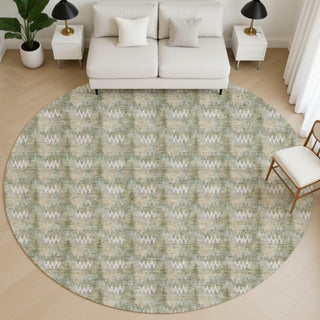 Dalyn Soft Essentials SE5 Olive Area Rug Round Lifestyle Image Feature